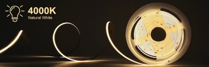 Banda LED COB alb natural, 12V DC, 480LEDs/m, 10m, IP20 [3]