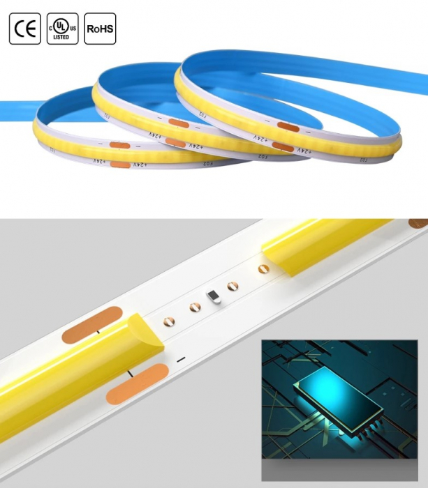Banda LED COB alb rece, 24V DC, 320LEDs/m, 10m, IP20 [5]