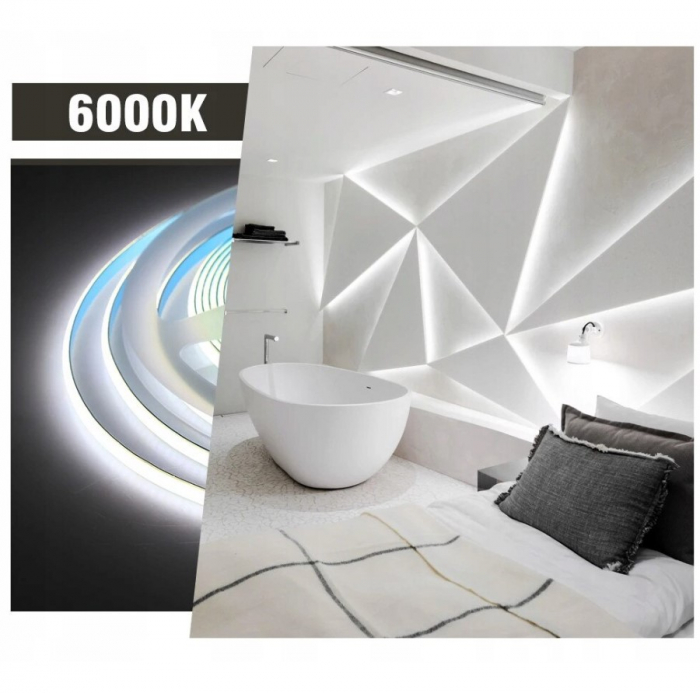 Banda LED COB alb rece, 24V DC, 320LEDs/m, 10m, IP20 [3]