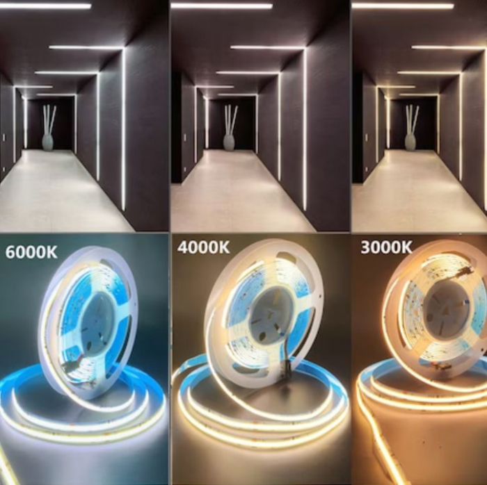 Banda LED COB CCT alb cald/rece, 24V DC, 560 LEDs/m, 10m, IP20 [3]