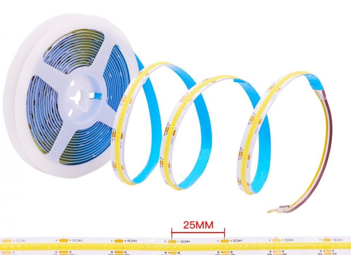 Banda LED COB CCT, 24V DC, 576LEDs/m, 5m, IP20 [3]