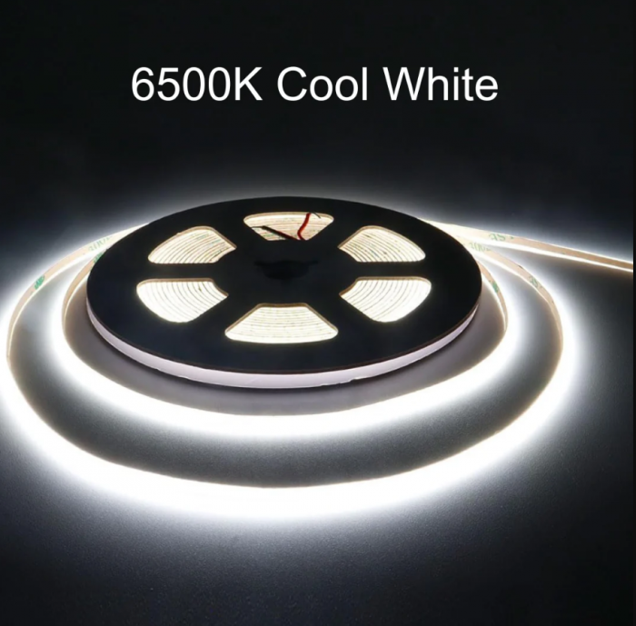 Banda LED COB A400-6000K, 400leds/m, latime 3mm, 6000K (alb rece), 6W/m, 12V DC, 5m [2]