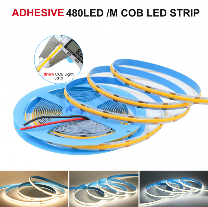 Banda LED COB A480-4000K, 480leds/m, latime 8mm, 4000K (alb neutru), 13W/m, 12V DC, 5m [2]