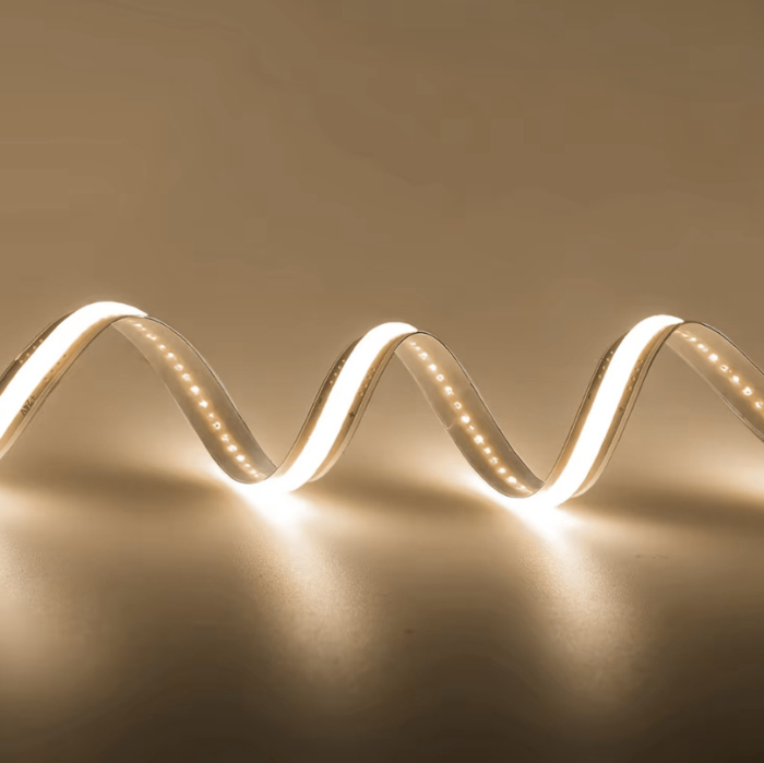 Banda LED COB alb cald 12V, 10m, 9W/m, 400 LED/m, latime 8mm, lumina continua, 3000K, Free Cut [4]