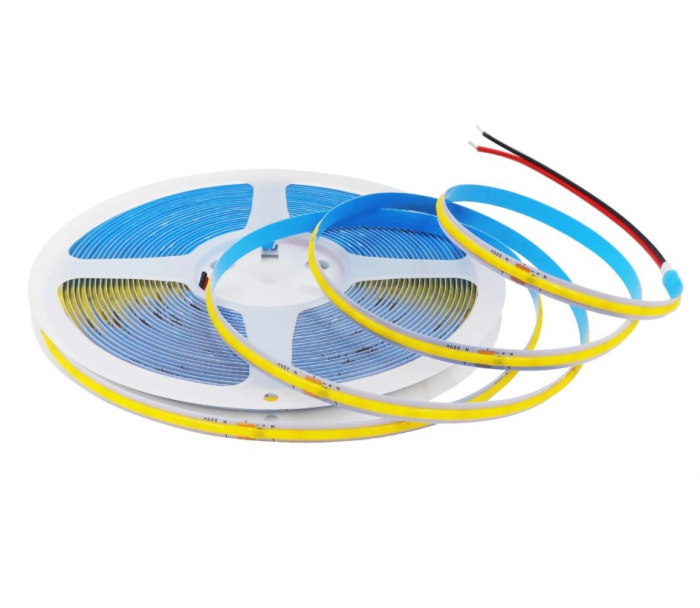 Banda LED COB alb cald, 288 LED/m, 220V AC, 10m, IP20 [2]
