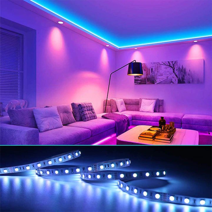 Banda led RGB 5050, 12V DC, 60LED/m, 5m, IP20 [3]