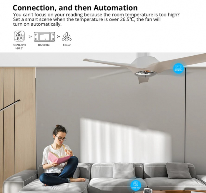 Intrerupator smart Sonoff BasicR4, Wi-Fi, 10A, 2200W, Control de la distanta, Compatibil Alexa si Google Assistant, Alb [9]