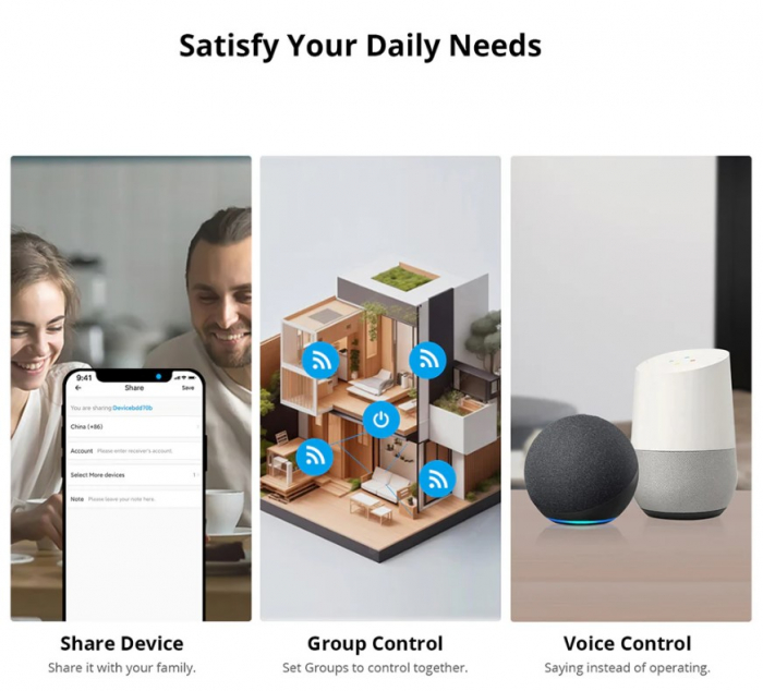 Intrerupator smart Sonoff BasicR4, Wi-Fi, 10A, 2200W, Control de la distanta, Compatibil Alexa si Google Assistant, Alb [8]