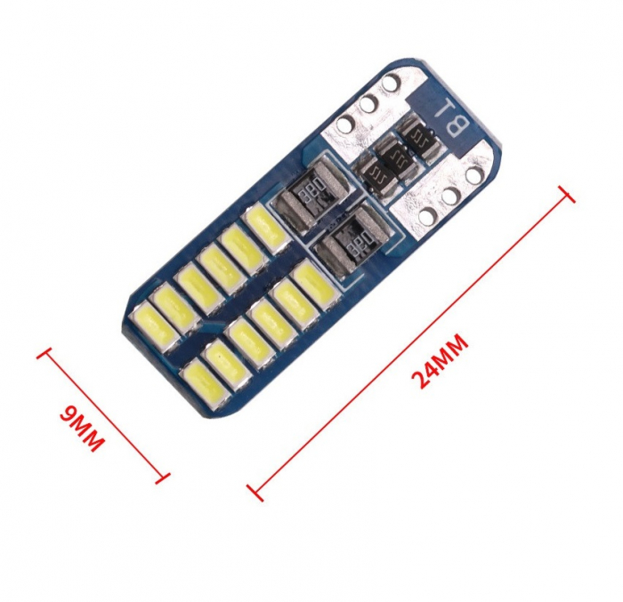 Bec auto T10 PCB cu 24 led-uri 3014 si CANBUS [2]