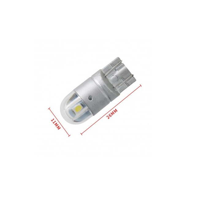 Bec auto T10 plastic cu 2 led-uri 3030 [2]