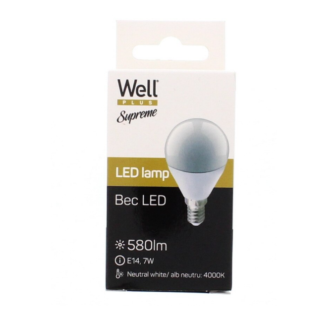 Bec cu led G45 E14 7W alb natural LEDLN-G457E14-WL [2]