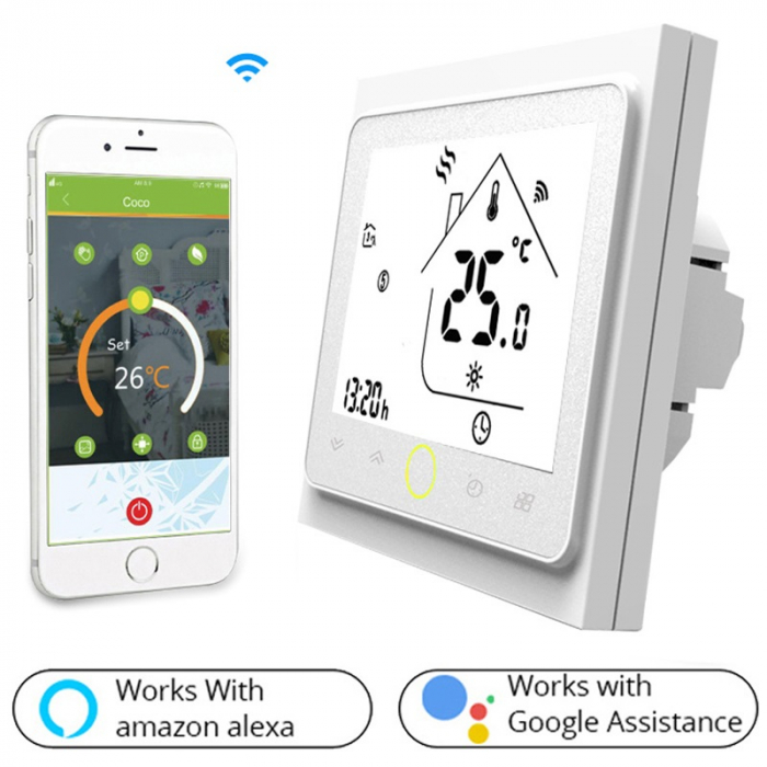 Termostat smart pentru incalzirea apei, WiFi 5A BHT-002 GALW [2]