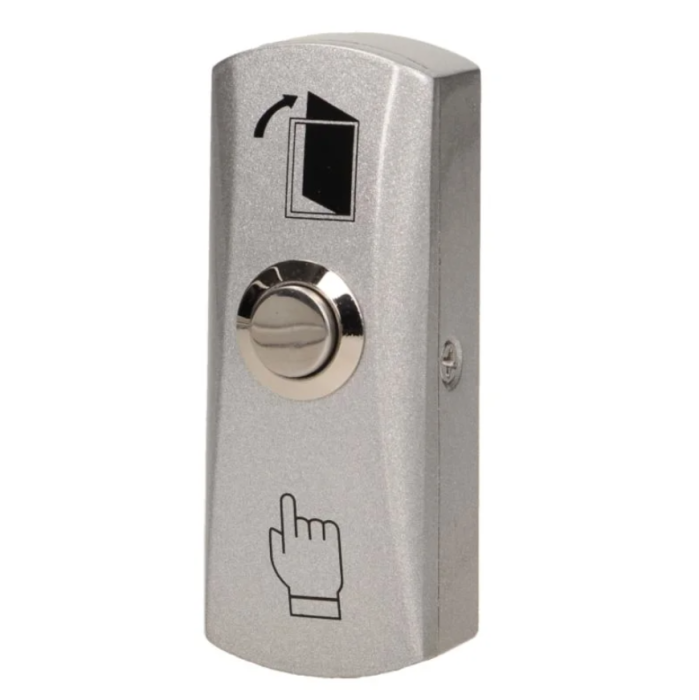 Buton EXIT metalic control acces, SW-51B, aliaj zinc, NO, pentru deschidere usa, montaj aparent [2]
