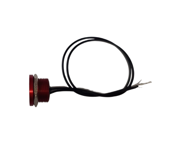 Buton tactil piezoelectric 16mm, fara retinere, aluminiu rosu, IP67, 12-24V [4]