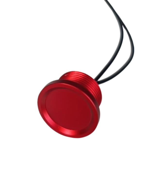 Buton tactil piezoelectric 16mm, fara retinere, aluminiu rosu, IP67, 12-24V [3]