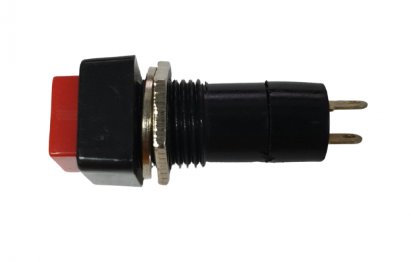 Buton patrat fara retinere cu montare pe panou OFF-(ON)  Rosu 12mm Plastic 250V 3A [2]