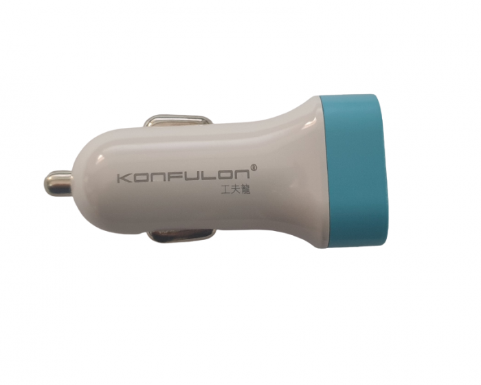 Incarcator auto Konfulon C17 albastru 12-24V, 2xUSB: 5V 2.1A C17-Blue [4]