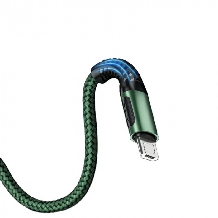 Cablu incarcare telefon 3A, USB - Micro, 2 m, verde DC32C-G [2]