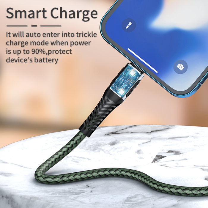 Cablu incarcare telefon 60W, USB - Type C, 2 m, gri DC34C-GY [2]