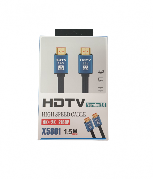 Cablu profesional 2.0 HDTV 4K negru 1.5m X5801 [2]
