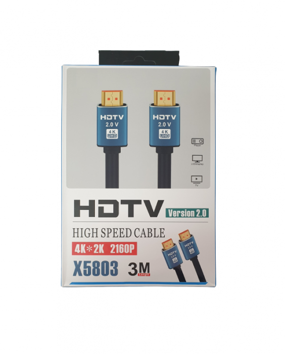 Cablu profesional 2.0 HDTV 4K negru 3m X5803 [2]