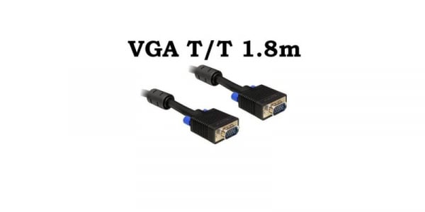 Cablu VGA Tata Tata 1.8m 15 pini, ecranat, cu bobina antiparaziti [1]