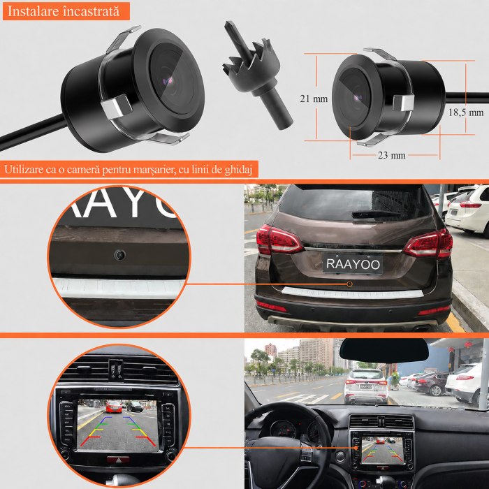 Camera auto AHD 1080P/CCD, 170 grade, fata sau marsarier (AHD-03) [3]