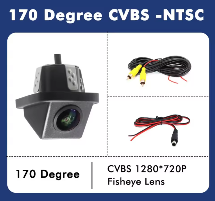 Camera auto marsarier AHD 720P/CVBS NTSC, unghi 170°, IP67, carota, pentru monitoare TFT si multimedia Android (AHD-02) [3]