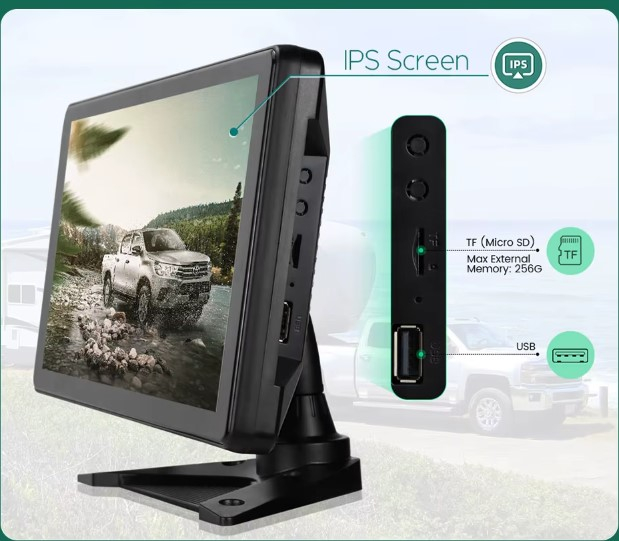 Sistem de monitorizare cu display tactil 10.1", BSD, 5 x camere AHD 720P, 12V-24V DC, 170°, IP67 [2]