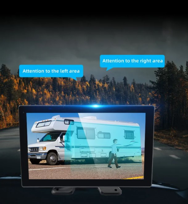 Sistem avansat de monitorizare 360° si asistenta la condus pentru vehicule de mari dimensiuni, monitor 10.1 inch, 6 x camere, 12V-24V DC, camioane, rulote [7]