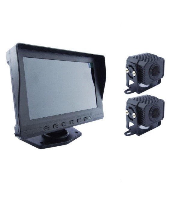 Kit supraveghere cu 2 camere HD si display touch de 7", IR, 170°, IP67,  camera marsarier, camioane, autocare, RV(rulote) [1]