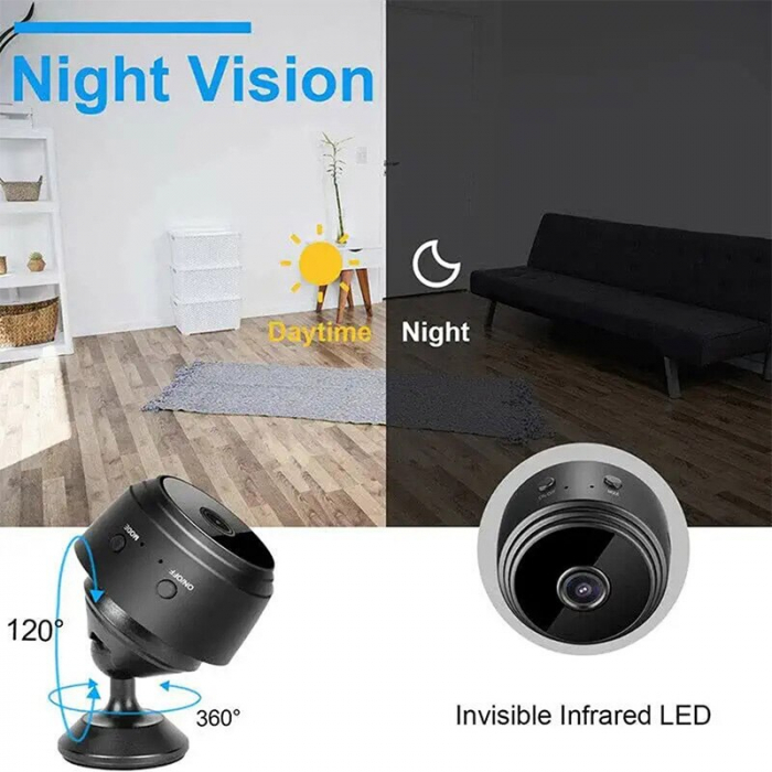 Camera video miniatura spion WiFi 1080p, senzor de miscare HD-WiFi-Cam [5]