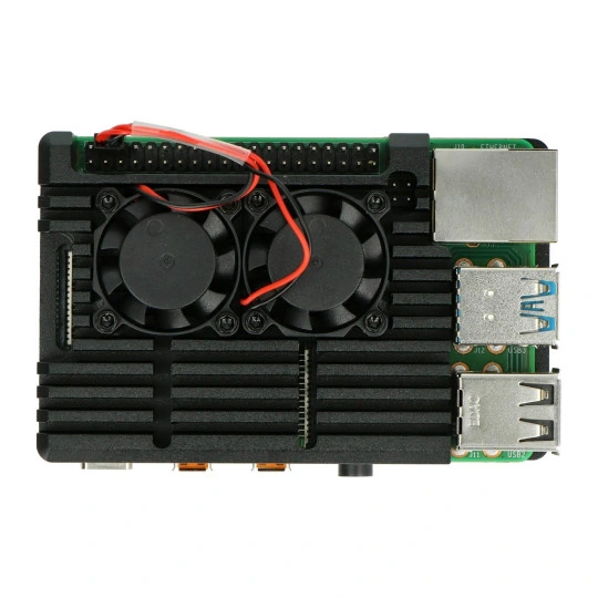 Carcasa compatibila calculator Raspberry Pi 4 B aluminiu neagra LON-15106 [3]