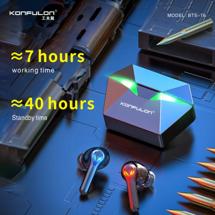 Casti bluetooth gaming Konfulon BTS-16 pentru Android [3]