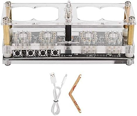Ceas Nixie cu tuburi IN-12, iluminare RGB in 7 culori, modul DS3231, data, ora, carcasa acril transparent, Micro USB [4]