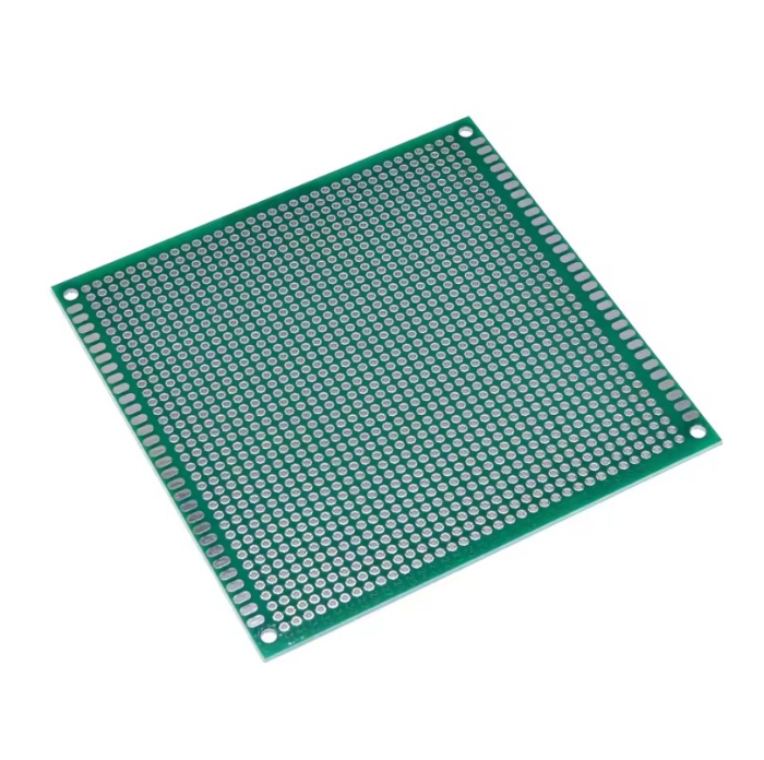 Placa prototip PCB universala 10x10 cm double sided verde, fibra sticla, pas 2.54mm, lipire THT, electronica DIY [1]