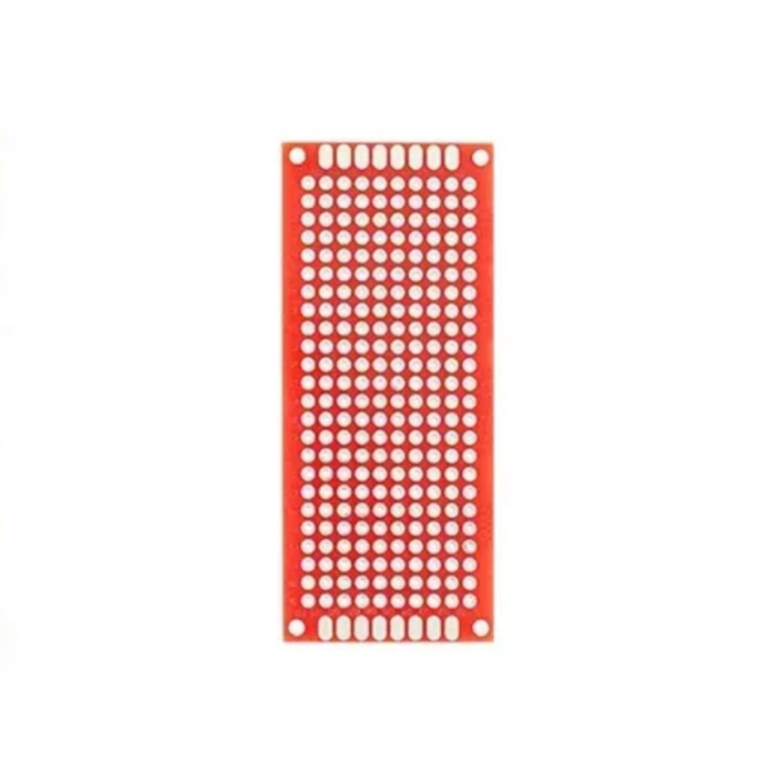 Set 2x Placa prototip PCB universala 3x7 cm double sided rosie, fibra sticla, pas 2.54mm, lipire THT, electronica DIY [1]