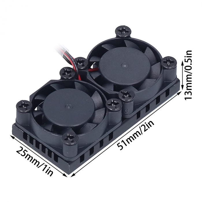 Kit radiatoare compatibil Raspberry Pi cu ventilator dublu OKN605-11 [5]