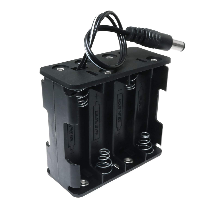 Suport baterii 8xAA, serie 12V, plastic ABS, mufa DC, alimentare electronica, DIY [1]