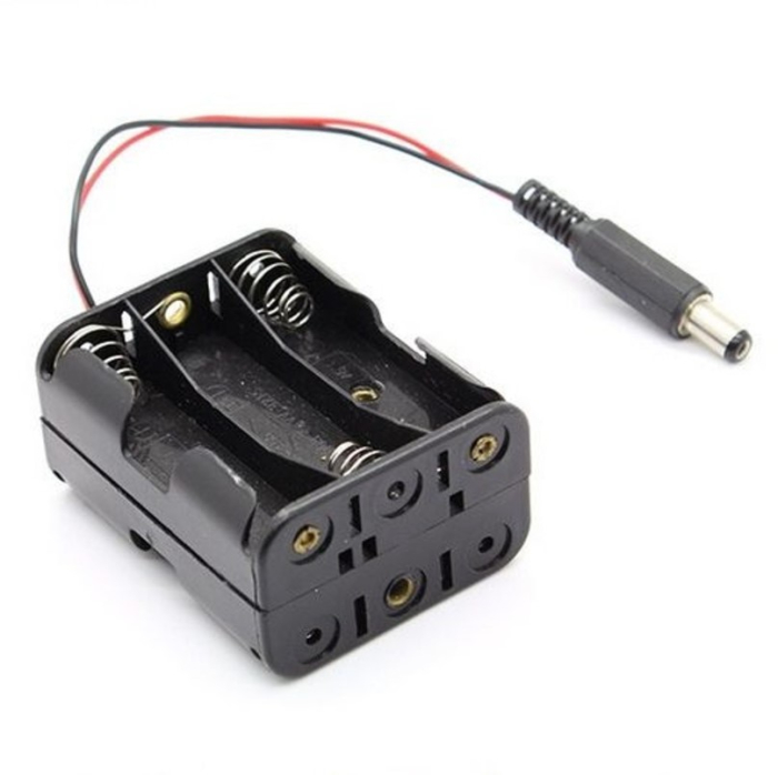 Suport baterii 6xAA, 9V, plastic ABS, mufa DC, alimentare electronica, Arduino, DIY [1]