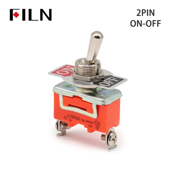 Intrerupator basculant cu mentinere, 2 pozitii, 2 pini cu surub, ON-OFF, 15A 250V, SPST, FL5-1021S [3]