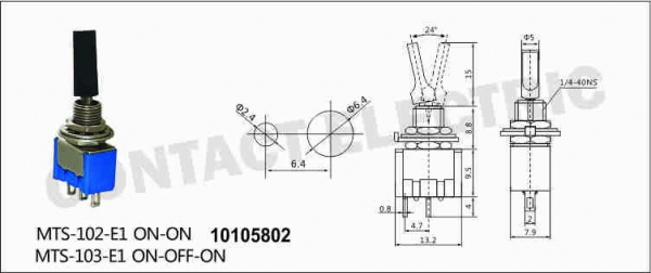 Comutator basculant ON-OFF 250V/3A [2]
