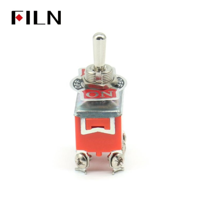 Intrerupator basculant cu mentinere, 3 pozitii, 6 pini cu surub, ON-OFF-ON, 15A 250V, DPDT, FL5-1322S [6]