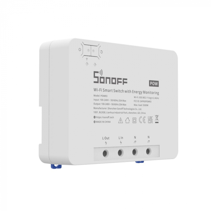 Comutator WiFi inteligent Sonoff POWR3 masurare consum energie 25A [3]
