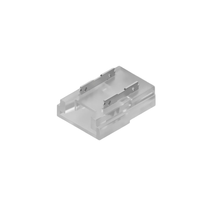 Conector clampdown pentru banda LED monocrom 8mm, conexiune banda la fire, fara fir, transparent [1]