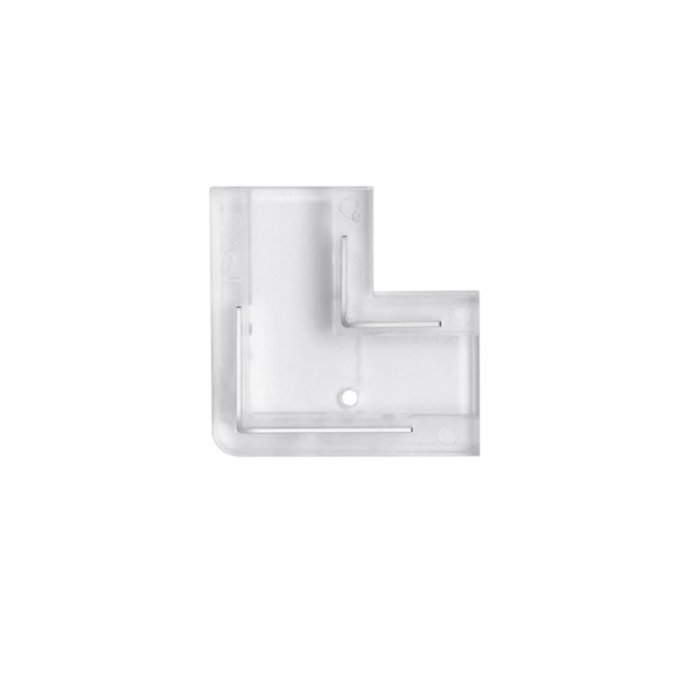 Conector clampdown pentru banda LED monocrom 8mm, conexiune banda la banda 90 grade, tip L, fara lipire, transparent [1]