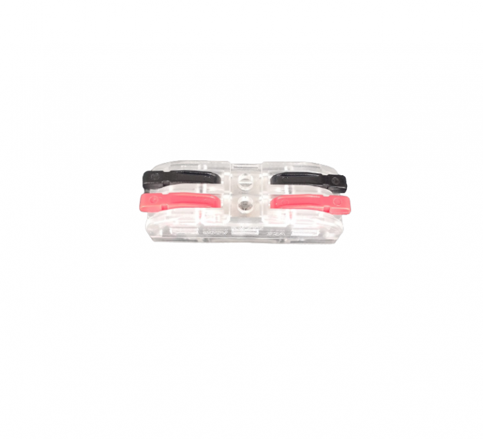 Conector legatura Doza 2 Poli, Dublu, KV212 negru/rosu, 32A/600V 0.08-4.0mm2 [3]