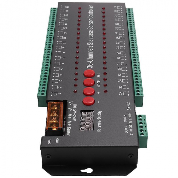 Controler de lumina cu senzor de miscare LED pentru scara, negru, 36 canale led36chA [2]