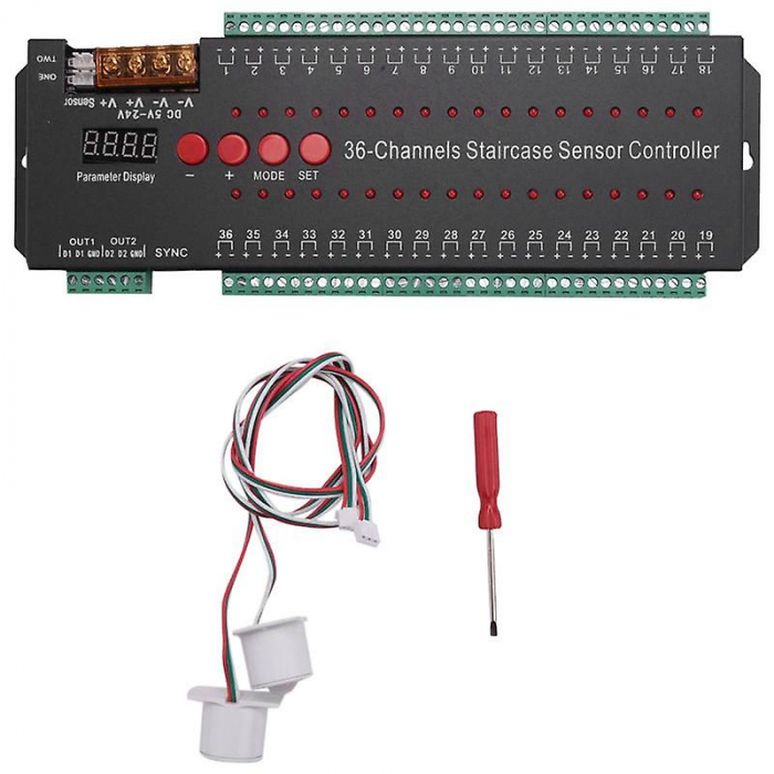 Controler de lumina cu senzor de miscare LED pentru scara, negru, 36 canale led36chA [3]