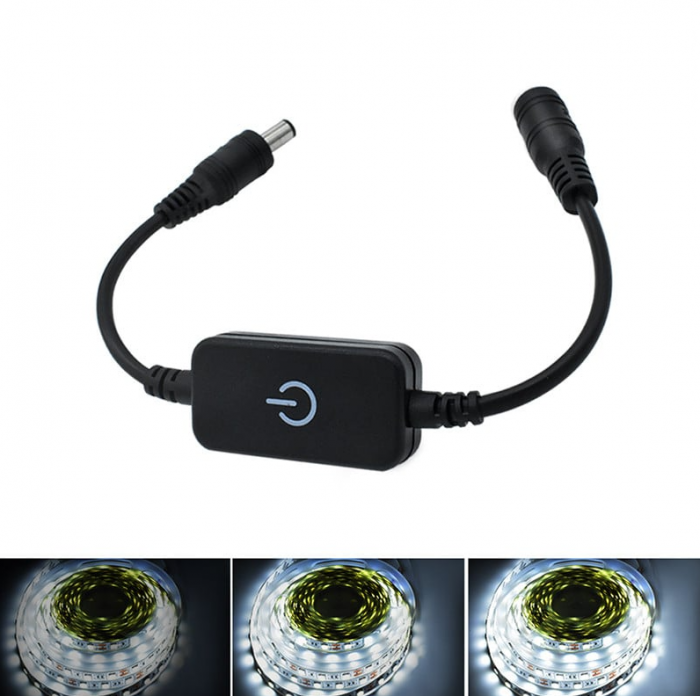 Controller banda LED, dimmer, 12V-24V DC, 4A, T106 cu memorie [2]
